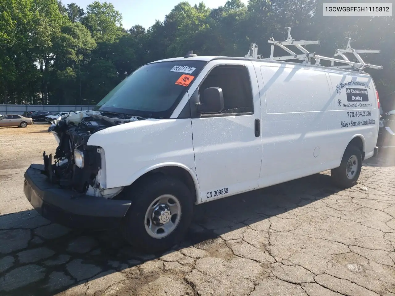 2017 Chevrolet Express G2500 VIN: 1GCWGBFF5H1115812 Lot: 56131175