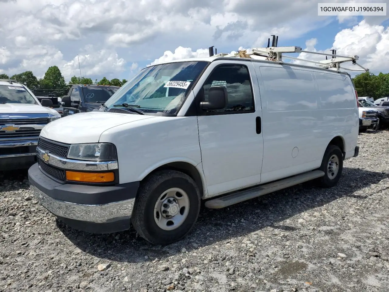 2018 Chevrolet Express G2500 VIN: 1GCWGAFG1J1906394 Lot: 56229455
