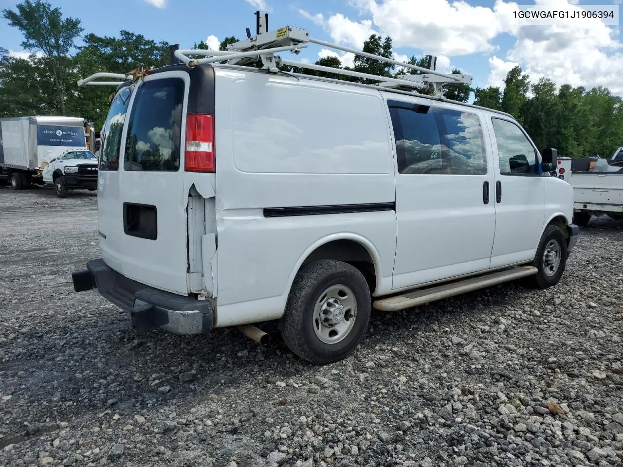 2018 Chevrolet Express G2500 VIN: 1GCWGAFG1J1906394 Lot: 56229455