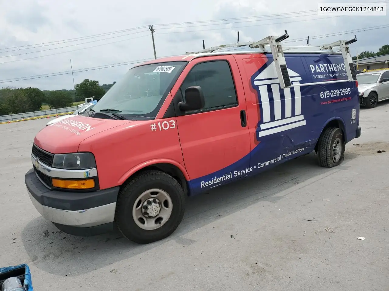 2019 Chevrolet Express G2500 VIN: 1GCWGAFG0K1244843 Lot: 60960585