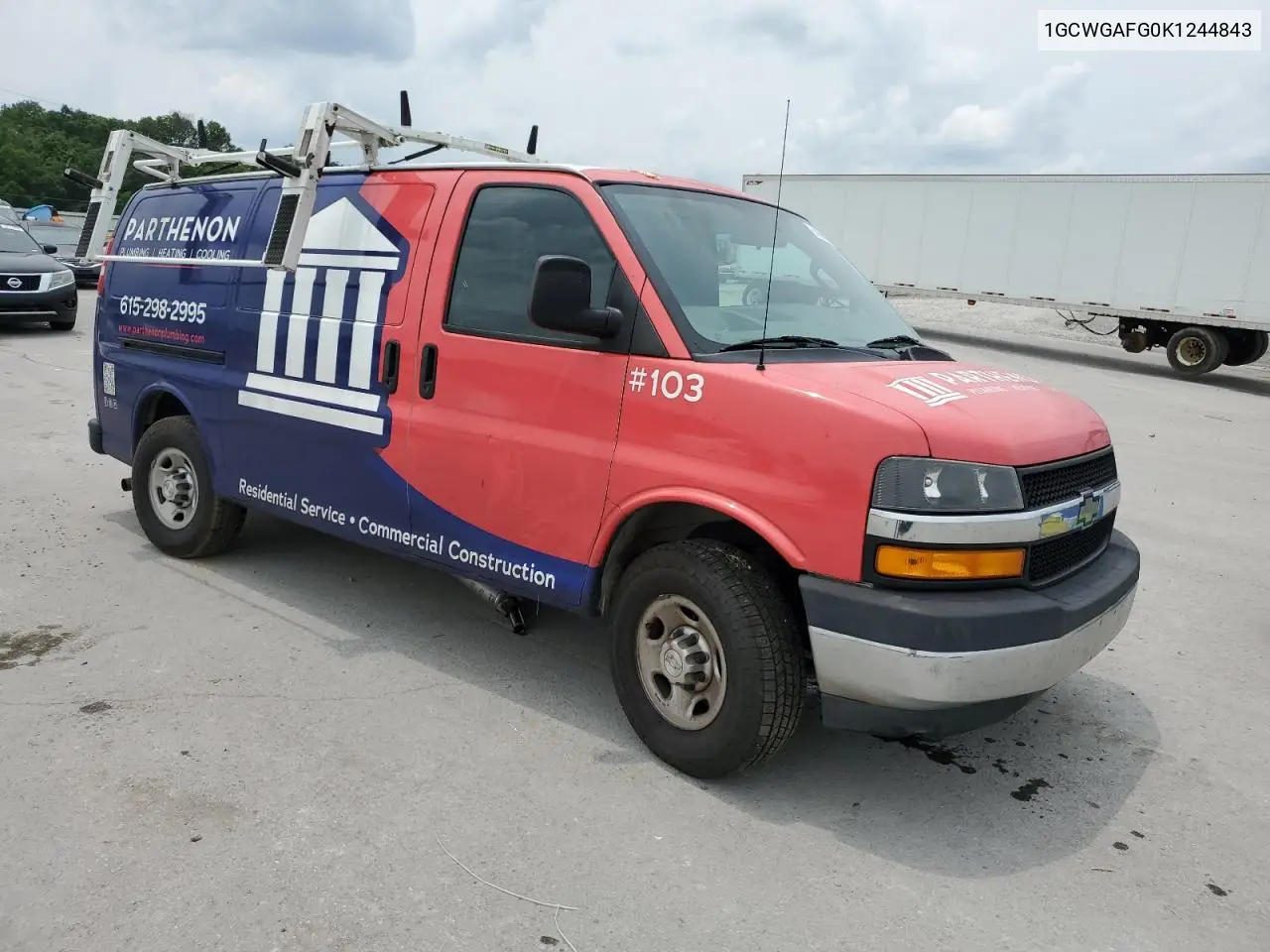 2019 Chevrolet Express G2500 VIN: 1GCWGAFG0K1244843 Lot: 60960585