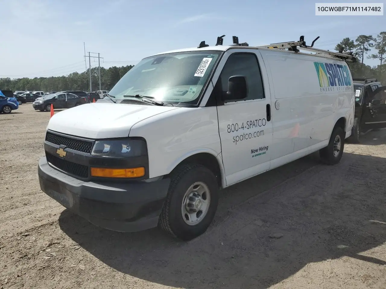 2021 Chevrolet Express G2500 VIN: 1GCWGBF71M1147482 Lot: 52918765