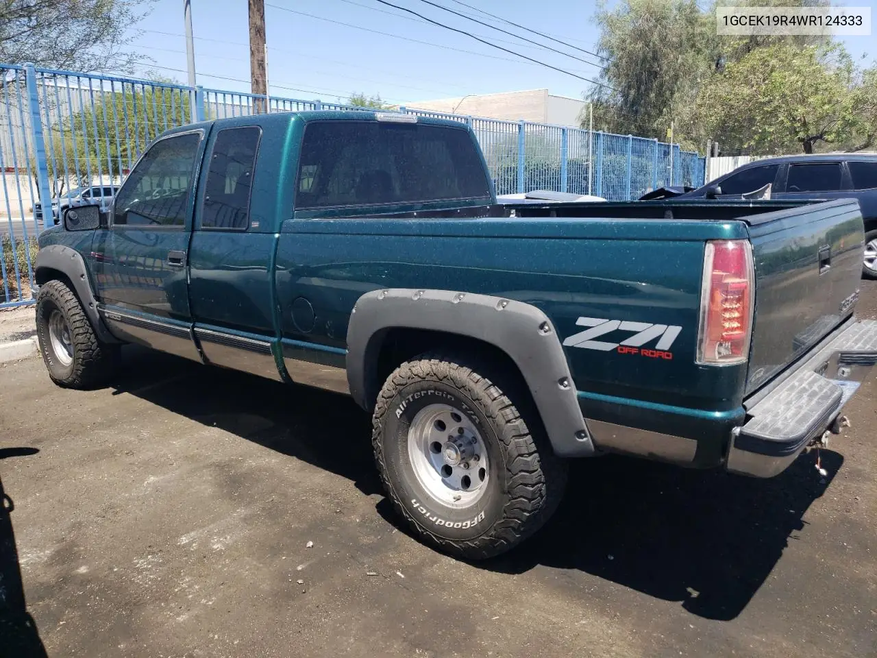 1998 Chevrolet Gmt-400 K1500 VIN: 1GCEK19R4WR124333 Lot: 65850785