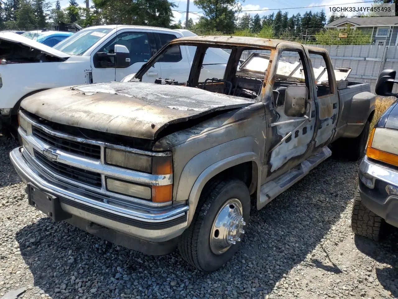 2000 Chevrolet Gmt-400 K3500 VIN: 1GCHK33J4YF455493 Lot: 62411765