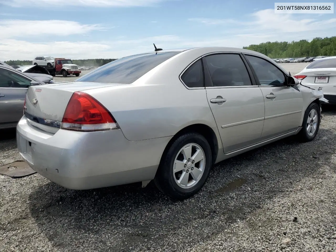 2008 Chevrolet Impala Lt VIN: 2G1WT58NX81316562 Lot: 54228195