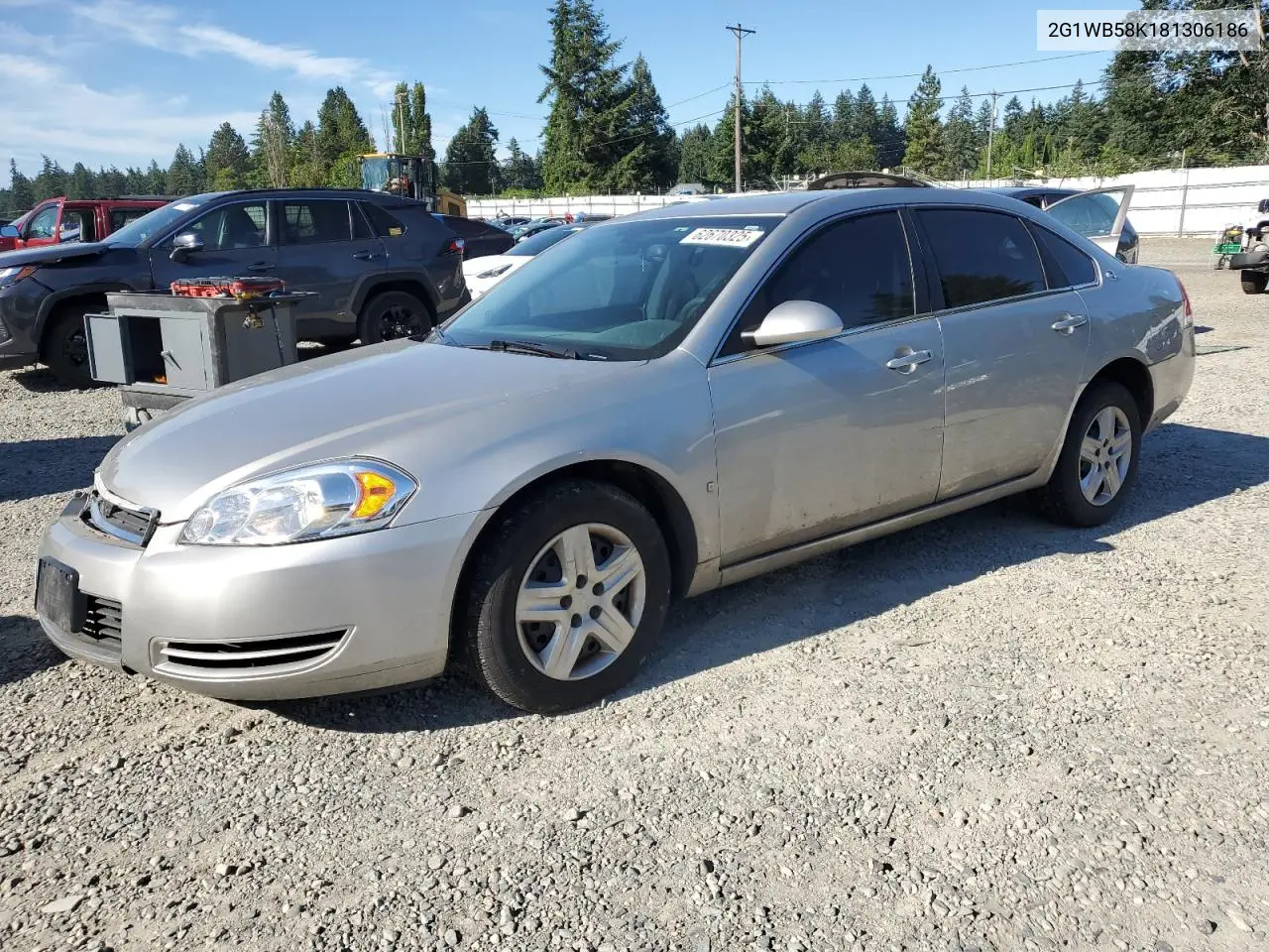 2008 Chevrolet Impala Ls VIN: 2G1WB58K181306186 Lot: 62670325