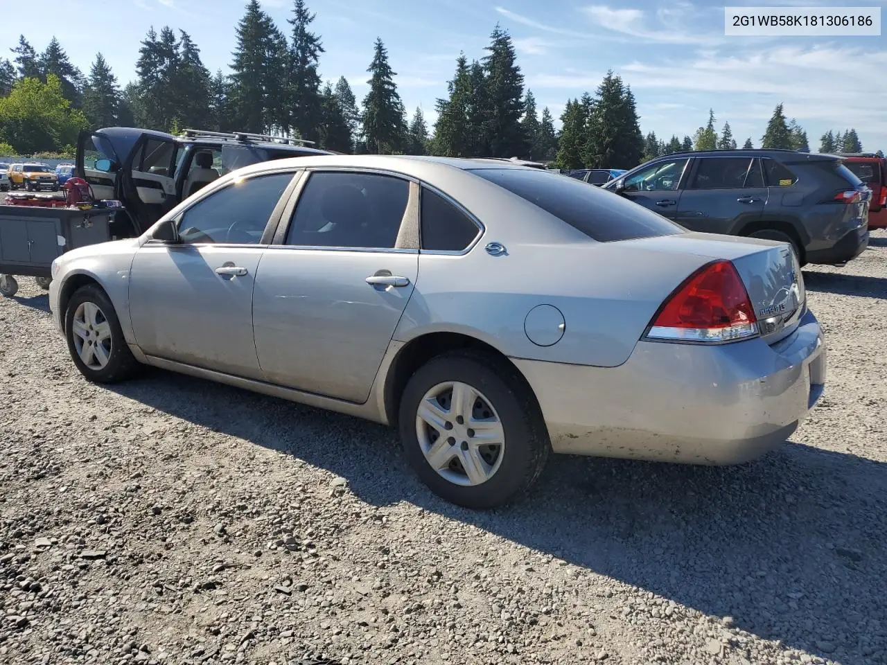 2008 Chevrolet Impala Ls VIN: 2G1WB58K181306186 Lot: 62670325