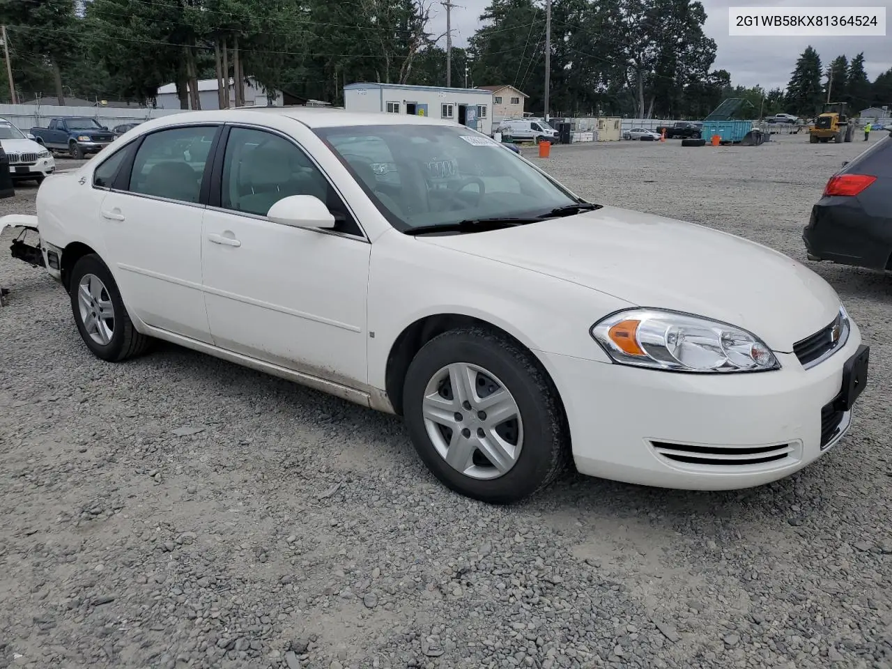 2008 Chevrolet Impala Ls VIN: 2G1WB58KX81364524 Lot: 63663045