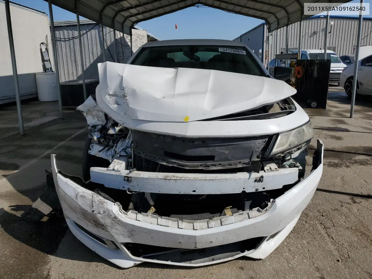 2016 Chevrolet Impala Ls VIN: 2G11X5SA1G9162540 Lot: 53126065