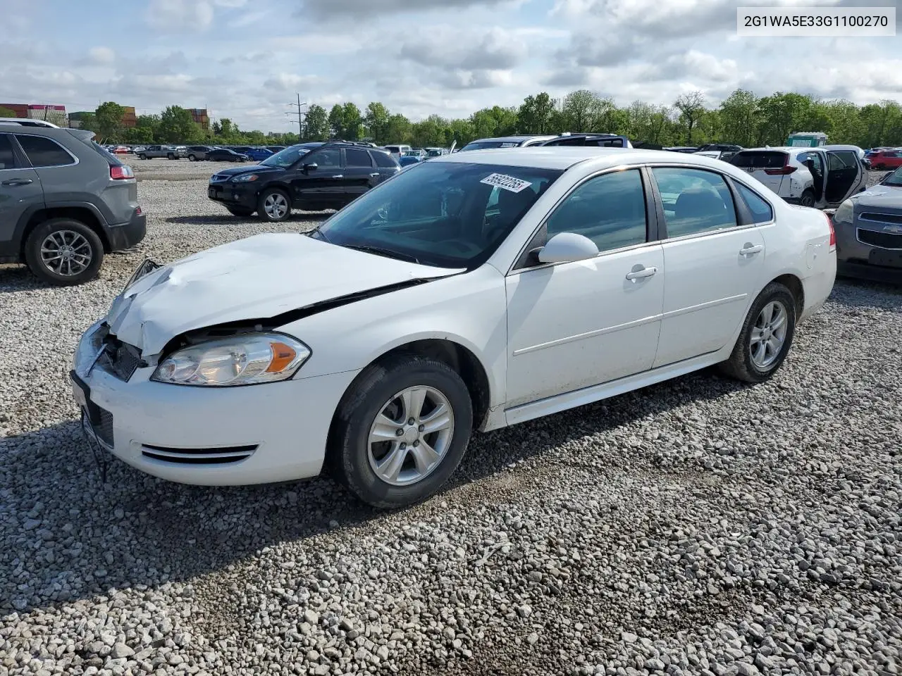 2016 Chevrolet Impala Limited Ls VIN: 2G1WA5E33G1100270 Lot: 56922255