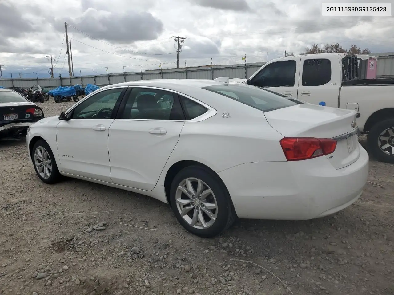 2016 Chevrolet Impala Lt VIN: 2G1115S30G9135428 Lot: 56935465