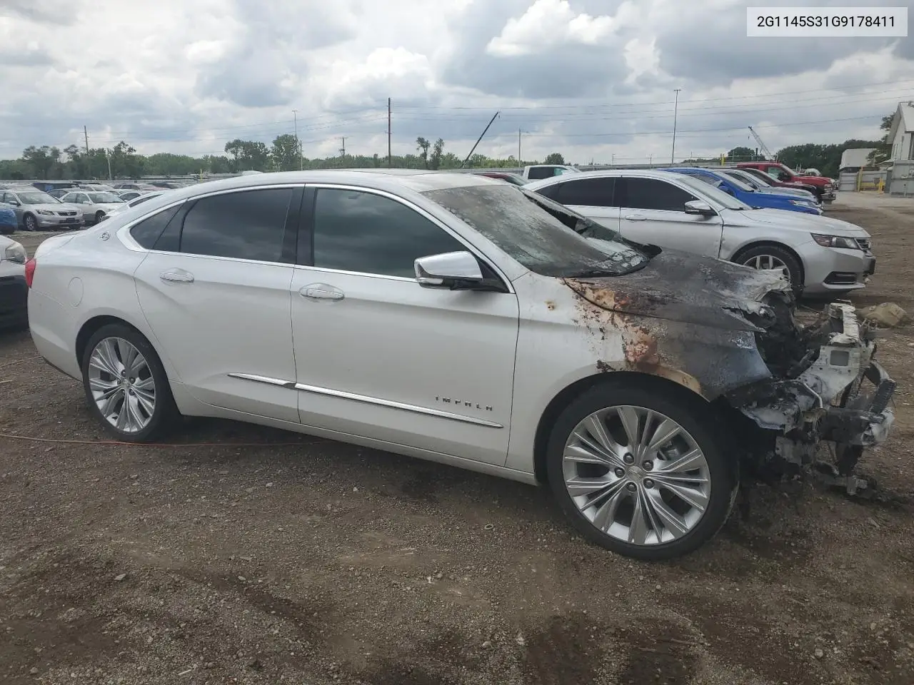 2016 Chevrolet Impala Ltz VIN: 2G1145S31G9178411 Lot: 58319095