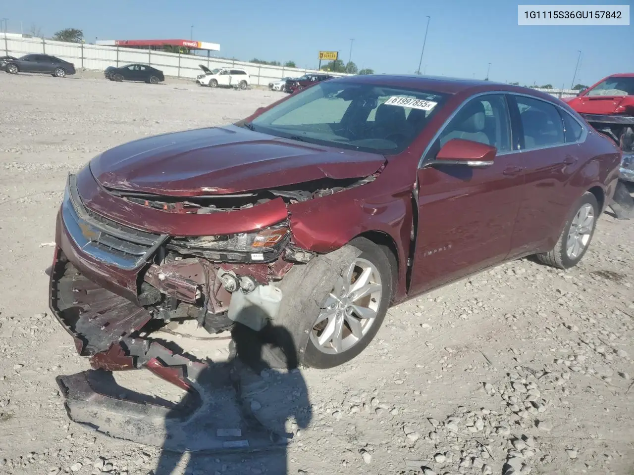 2016 Chevrolet Impala Lt VIN: 1G1115S36GU157842 Lot: 61997855