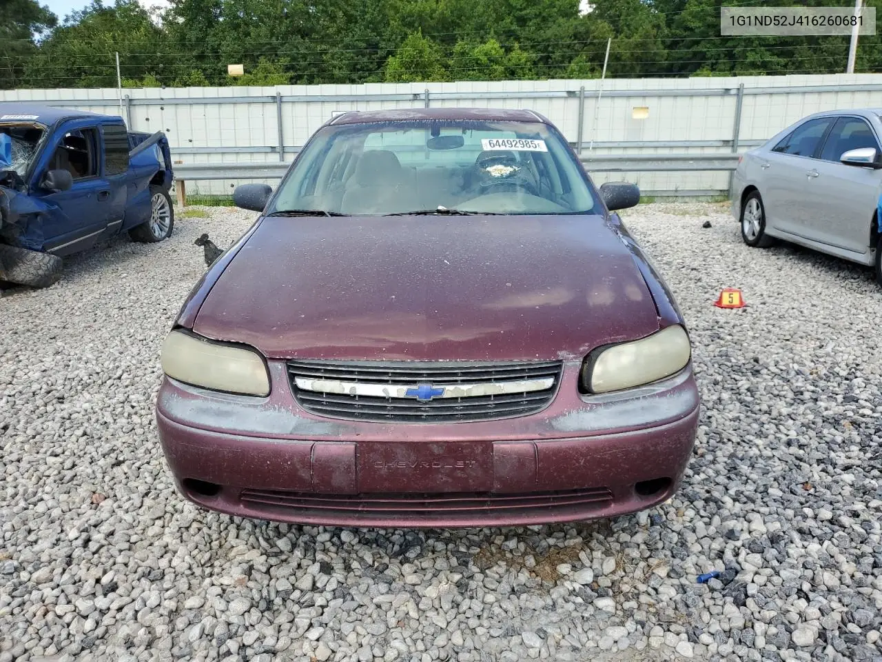 2001 Chevrolet Malibu VIN: 1G1ND52J416260681 Lot: 64492985