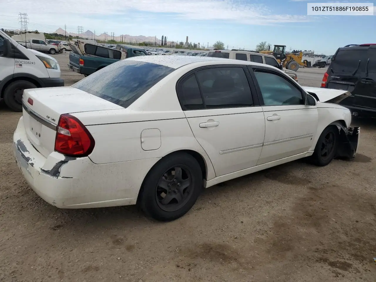2006 Chevrolet Malibu Lt VIN: 1G1ZT51886F190855 Lot: 56761725