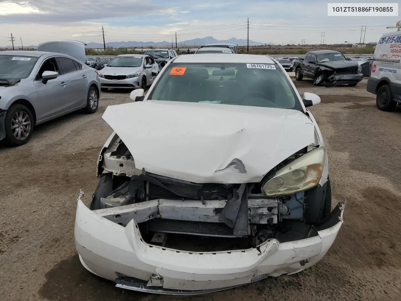 2006 Chevrolet Malibu Lt VIN: 1G1ZT51886F190855 Lot: 56761725