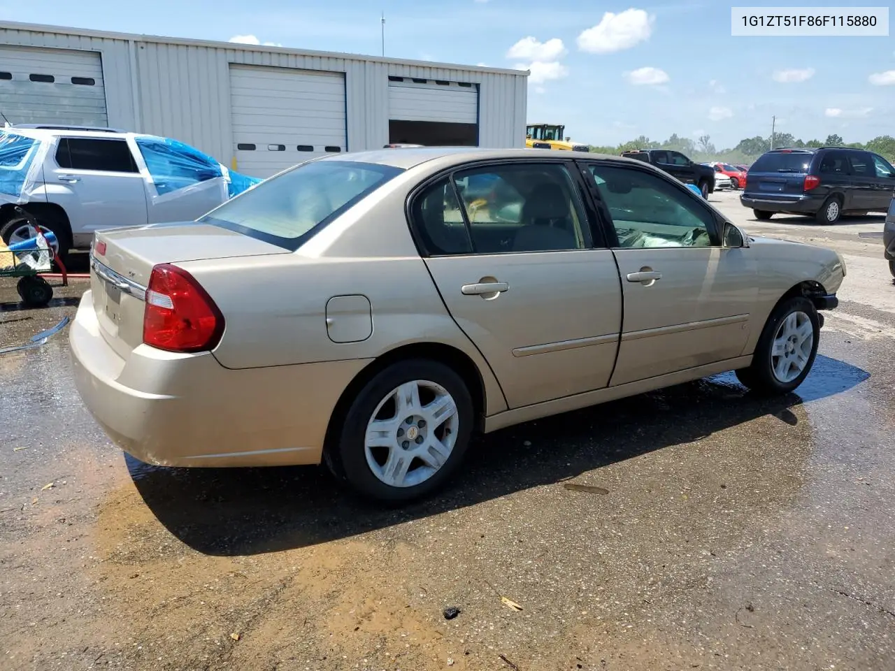 2006 Chevrolet Malibu Lt VIN: 1G1ZT51F86F115880 Lot: 62822155