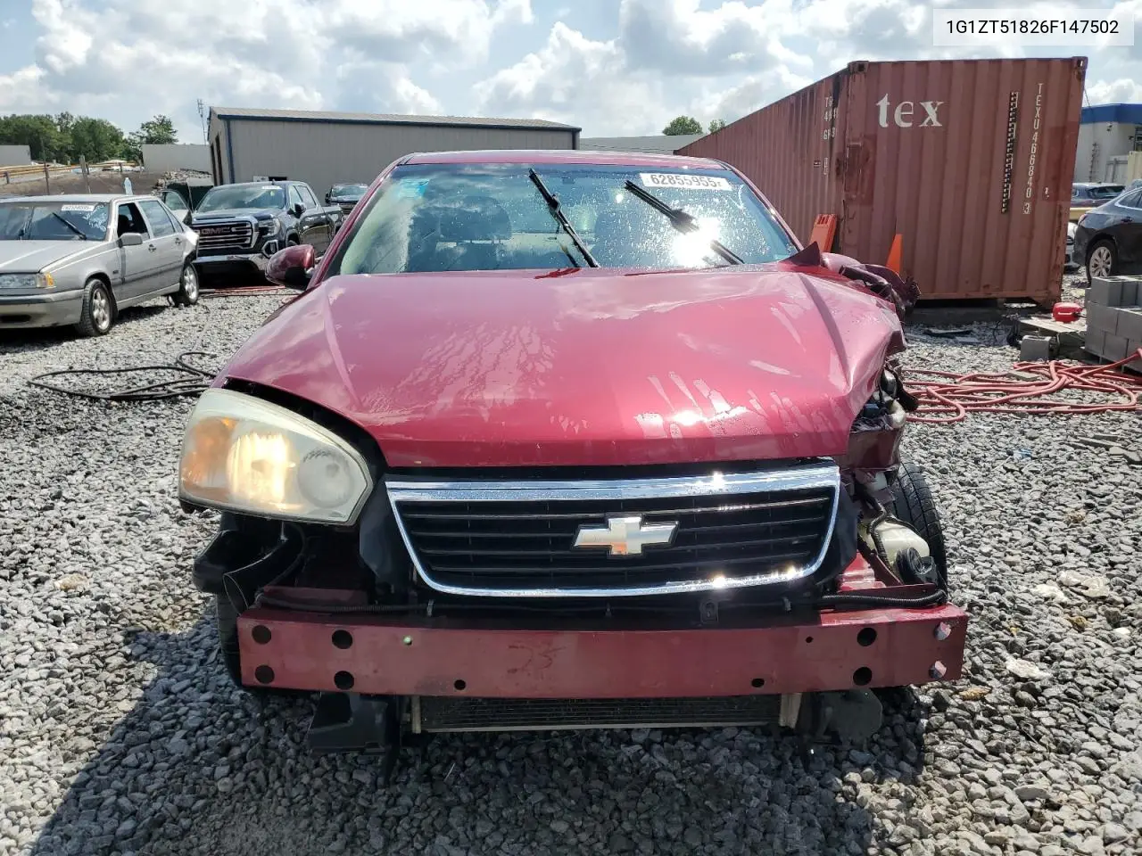 2006 Chevrolet Malibu Lt VIN: 1G1ZT51826F147502 Lot: 62855955