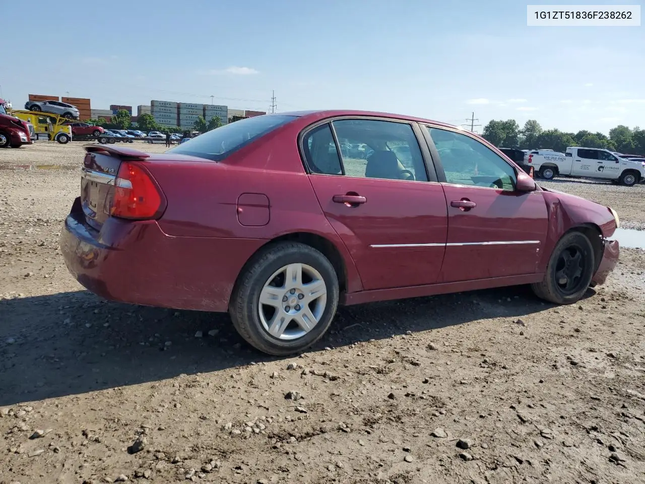 2006 Chevrolet Malibu Lt VIN: 1G1ZT51836F238262 Lot: 62921385