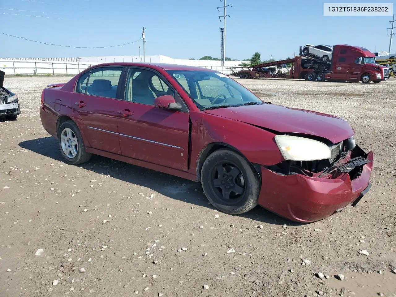 2006 Chevrolet Malibu Lt VIN: 1G1ZT51836F238262 Lot: 62921385