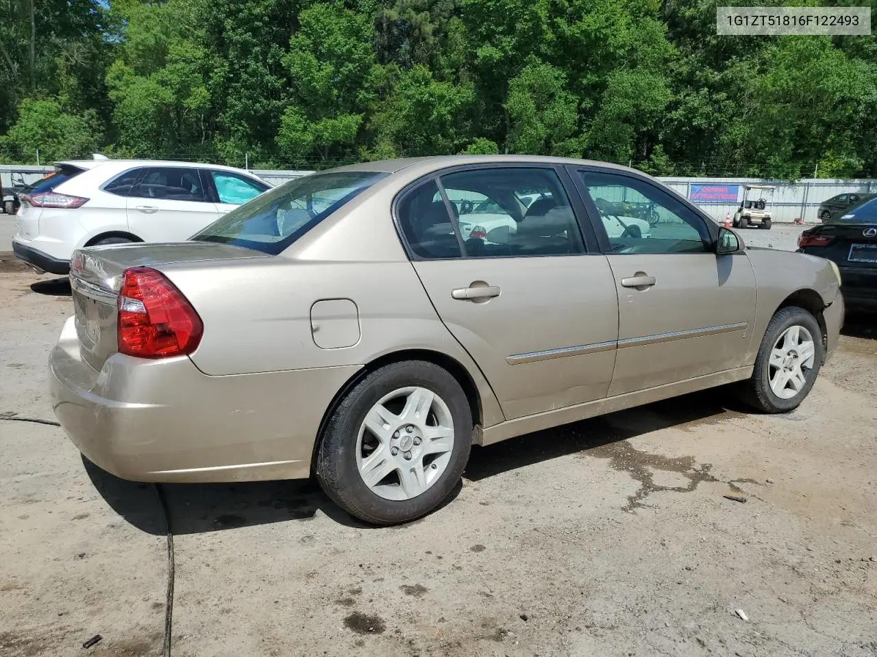 2006 Chevrolet Malibu Lt VIN: 1G1ZT51816F122493 Lot: 63004545