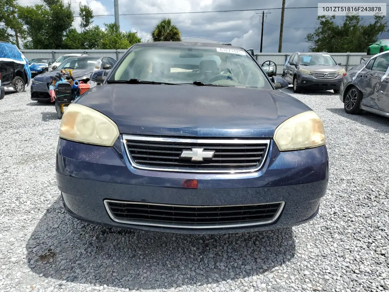 2006 Chevrolet Malibu Lt VIN: 1G1ZT51816F243878 Lot: 63271425