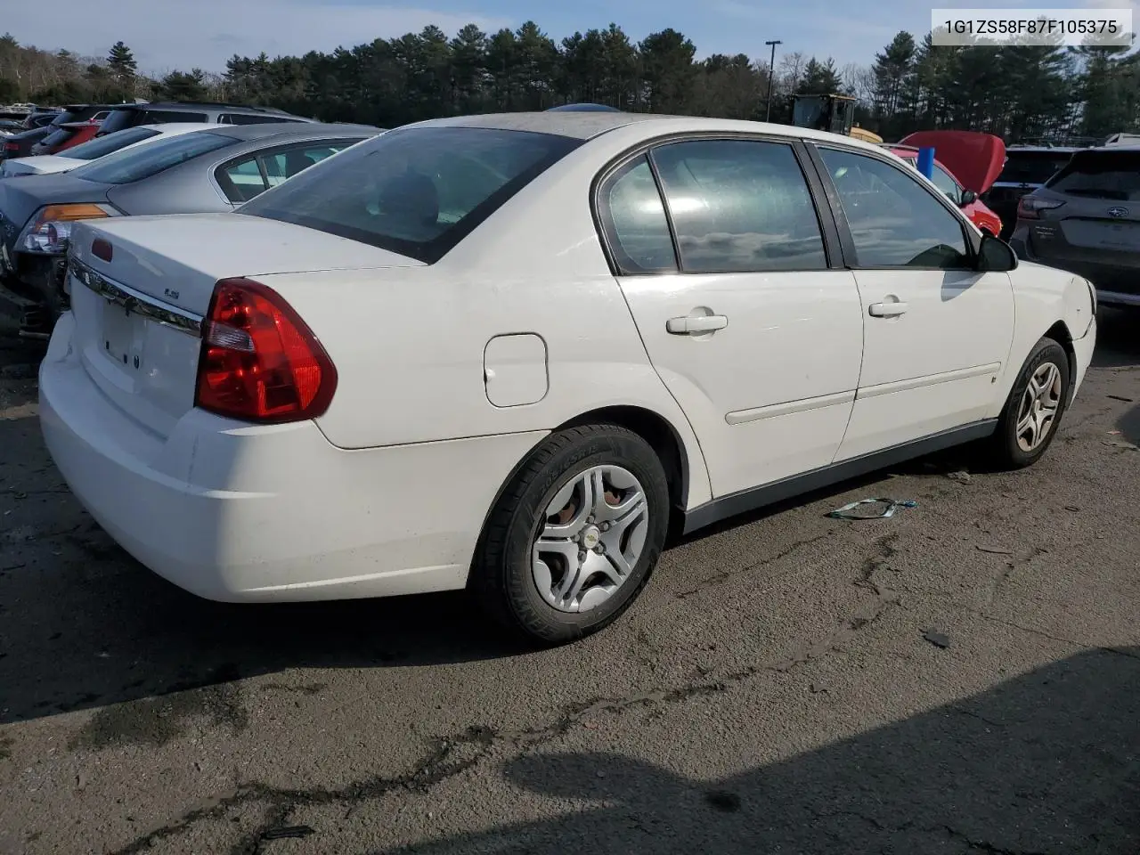 2007 Chevrolet Malibu Ls VIN: 1G1ZS58F87F105375 Lot: 46603475