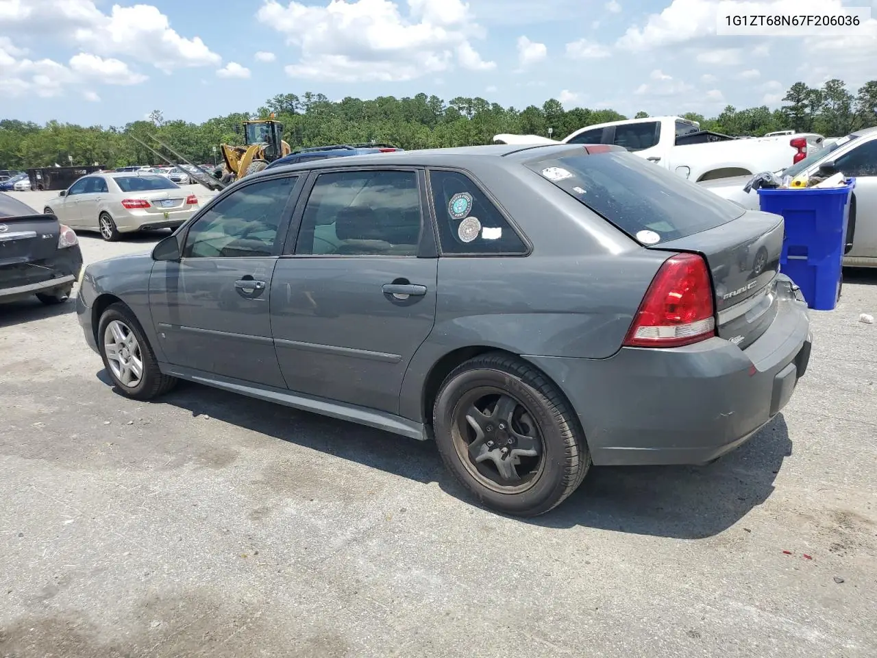 2007 Chevrolet Malibu Maxx Lt VIN: 1G1ZT68N67F206036 Lot: 62632305
