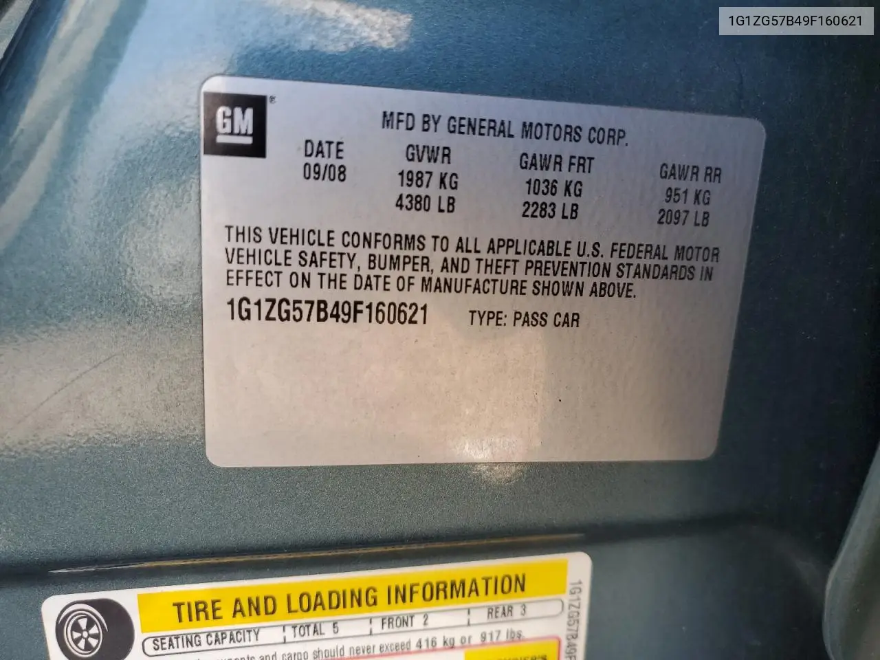 2009 Chevrolet Malibu Ls VIN: 1G1ZG57B49F160621 Lot: 54088655