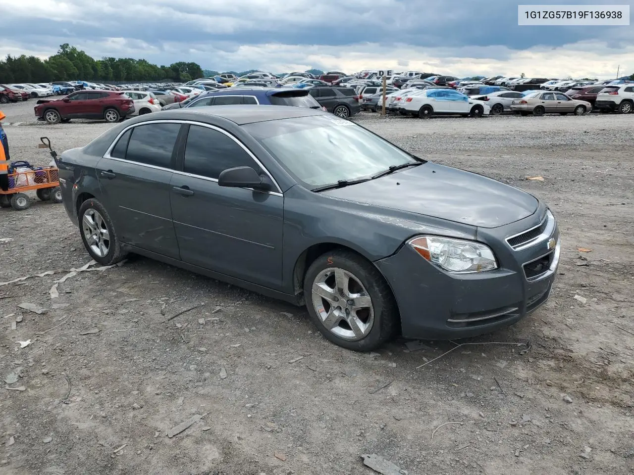 2009 Chevrolet Malibu Ls VIN: 1G1ZG57B19F136938 Lot: 55849425