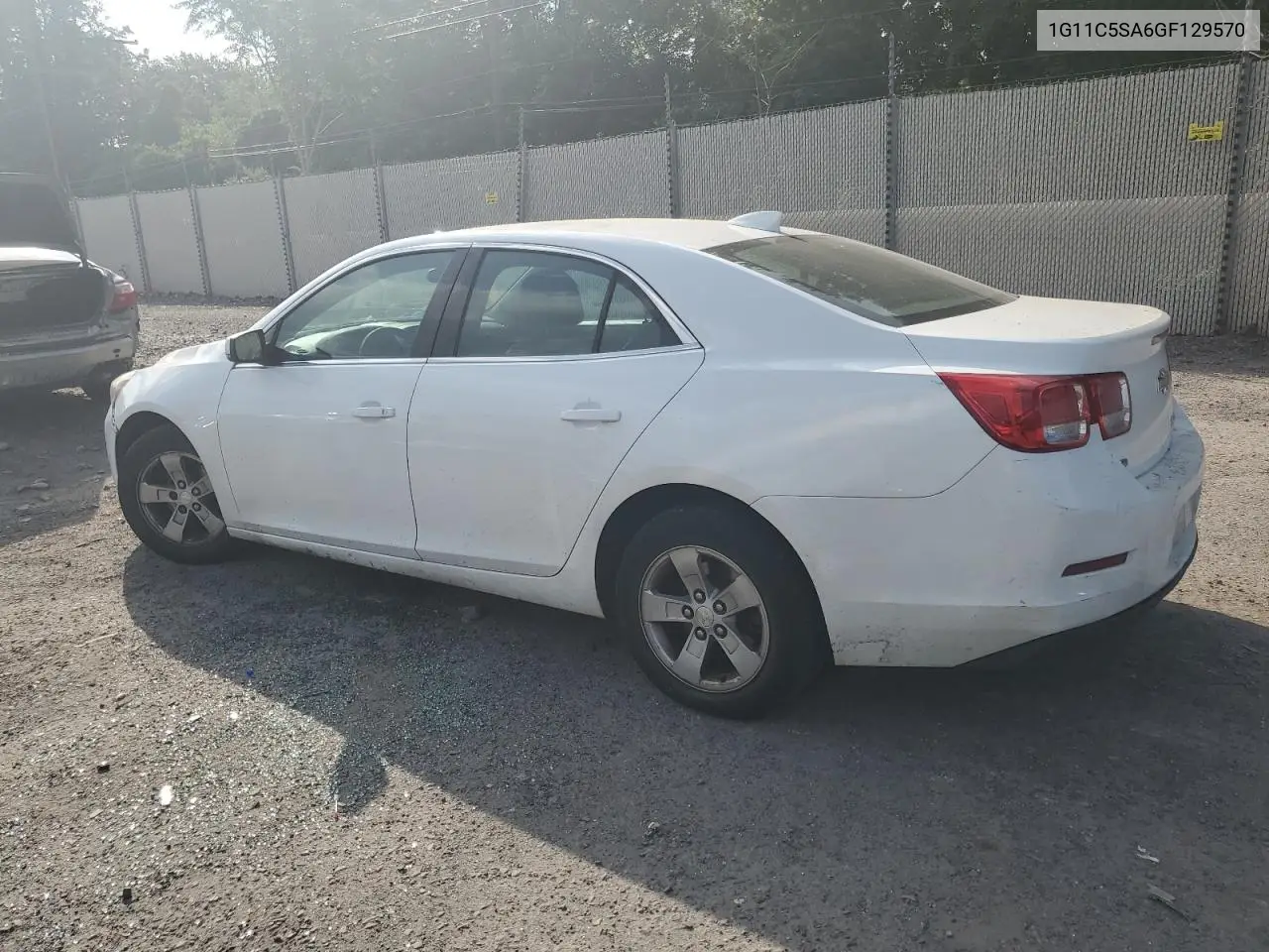 2016 Chevrolet Malibu Limited Lt VIN: 1G11C5SA6GF129570 Lot: 65796915