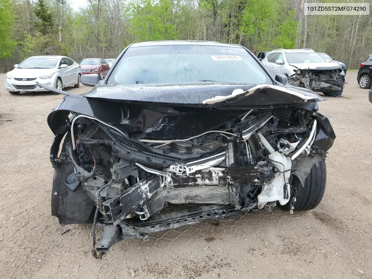 2021 Chevrolet Malibu Lt VIN: 1G1ZD5ST2MF074290 Lot: 56916635