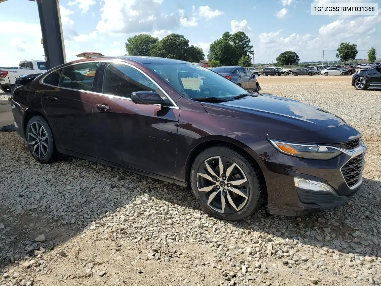 2021 Chevrolet Malibu Rs VIN: 1G1ZG5ST8MF031368 Lot: 62545275
