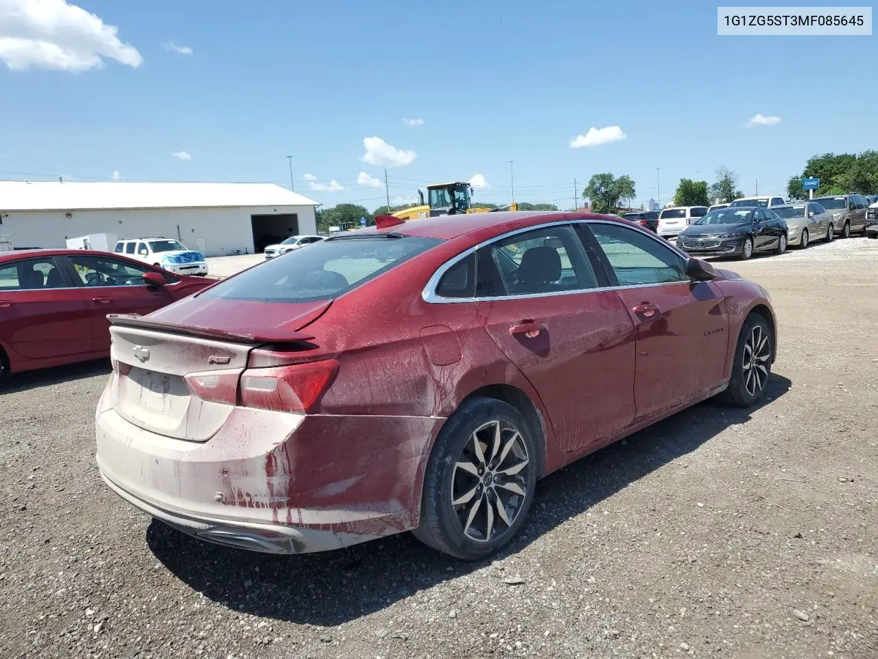 2021 Chevrolet Malibu Rs VIN: 1G1ZG5ST3MF085645 Lot: 63026465