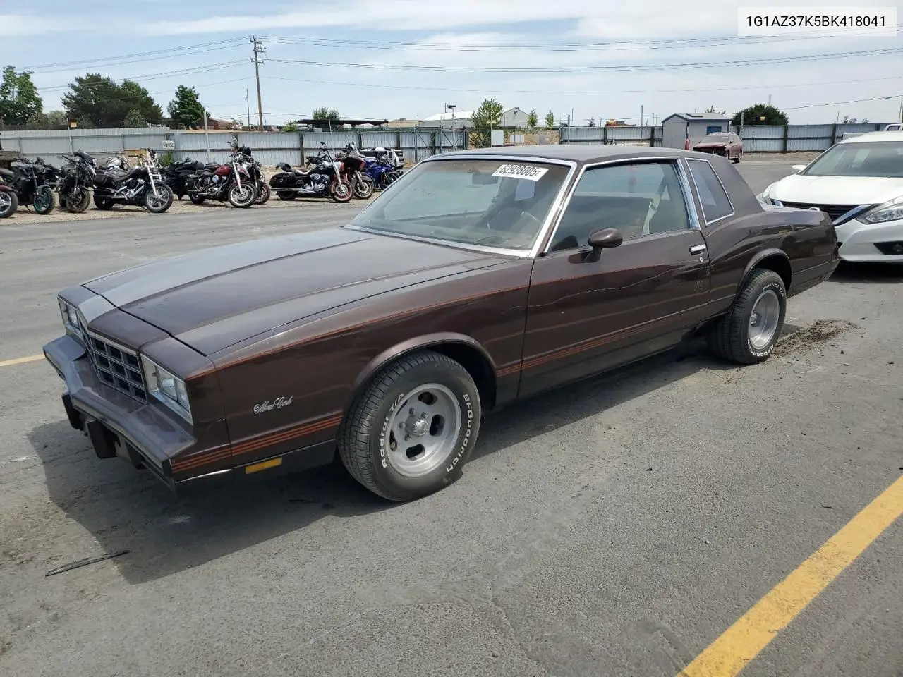 1981 Chevrolet Monte Carlo VIN: 1G1AZ37K5BK418041 Lot: 62928005