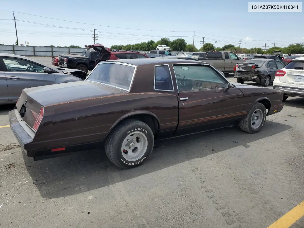 1981 Chevrolet Monte Carlo VIN: 1G1AZ37K5BK418041 Lot: 62928005
