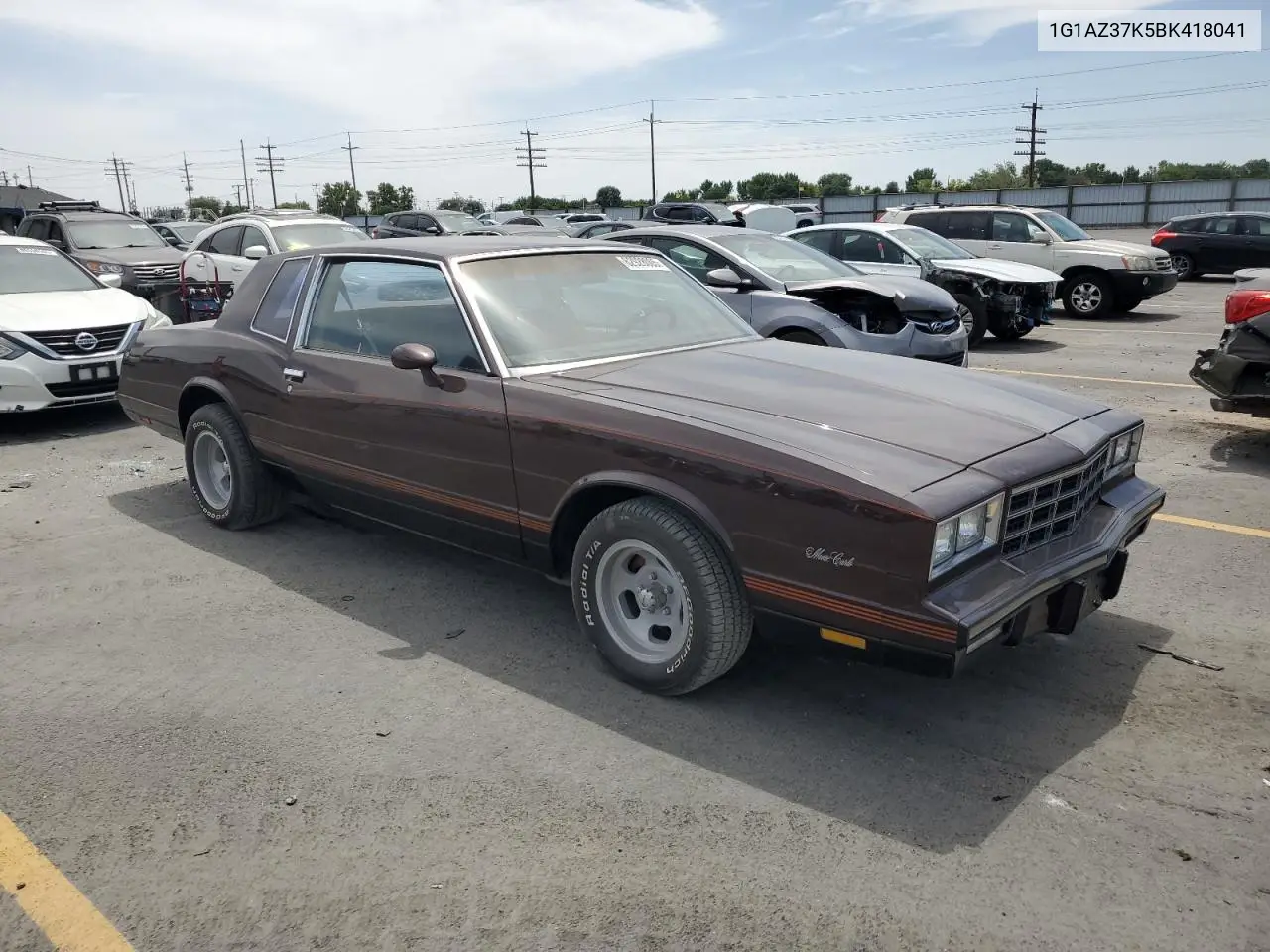 1981 Chevrolet Monte Carlo VIN: 1G1AZ37K5BK418041 Lot: 62928005