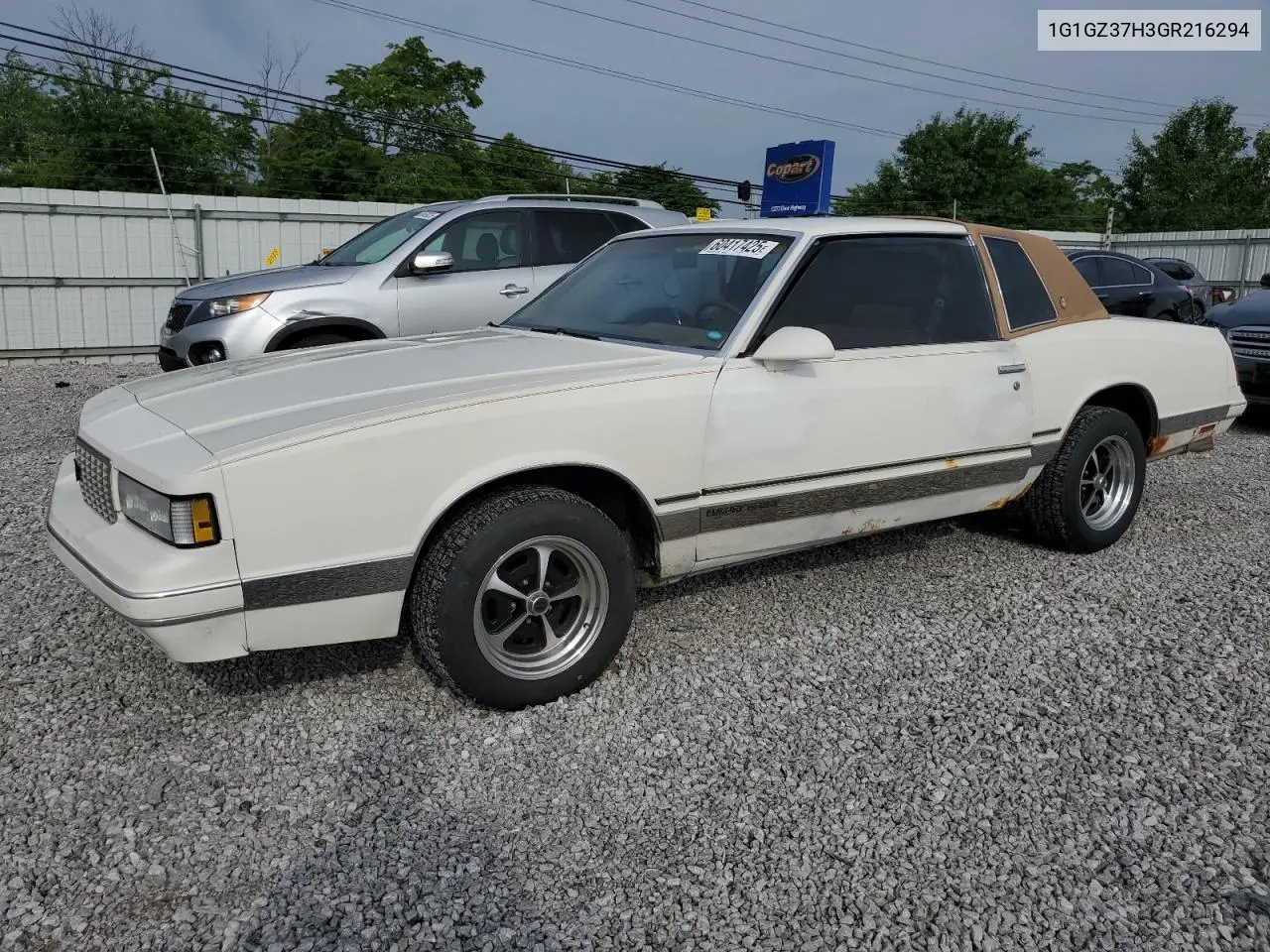 1986 Chevrolet Monte Carlo VIN: 1G1GZ37H3GR216294 Lot: 60417425