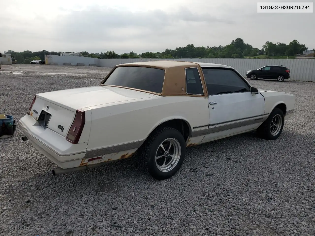 1986 Chevrolet Monte Carlo VIN: 1G1GZ37H3GR216294 Lot: 60417425