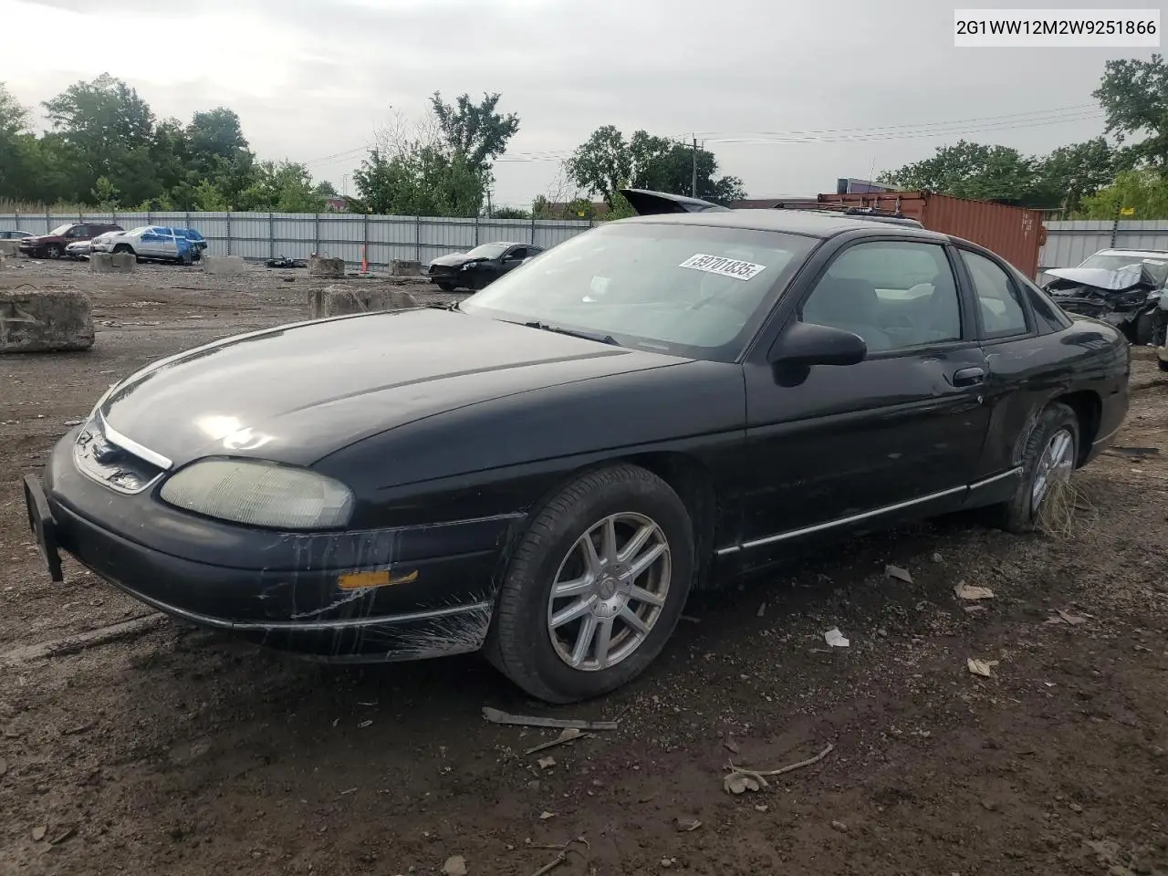 1998 Chevrolet Monte Carlo Ls VIN: 2G1WW12M2W9251866 Lot: 59701835