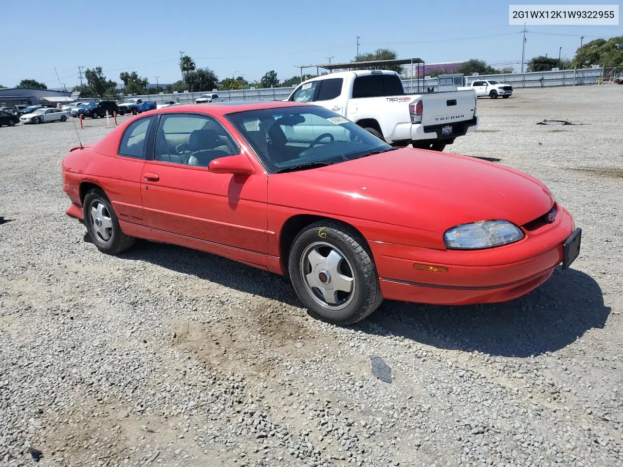 1998 Chevrolet Monte Carlo Z34 VIN: 2G1WX12K1W9322955 Lot: 62945015