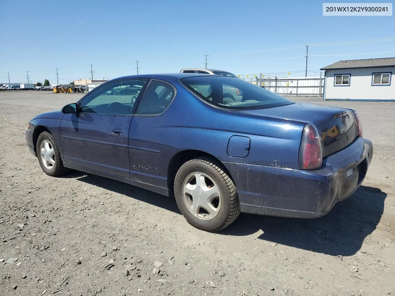 2000 Chevrolet Monte Carlo Ss VIN: 2G1WX12K2Y9300241 Lot: 55601585