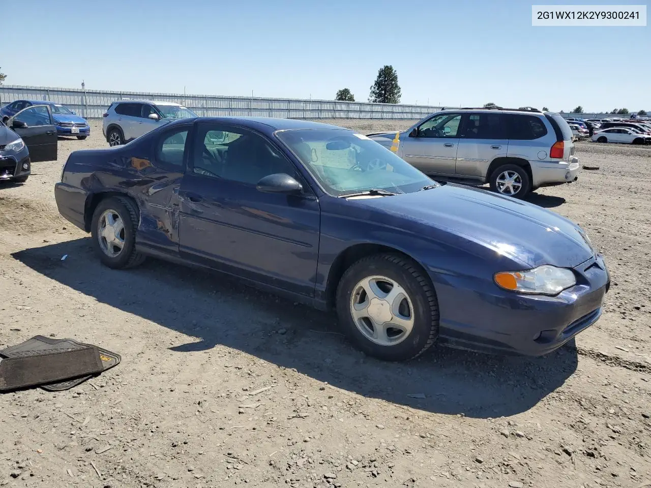 2000 Chevrolet Monte Carlo Ss VIN: 2G1WX12K2Y9300241 Lot: 55601585