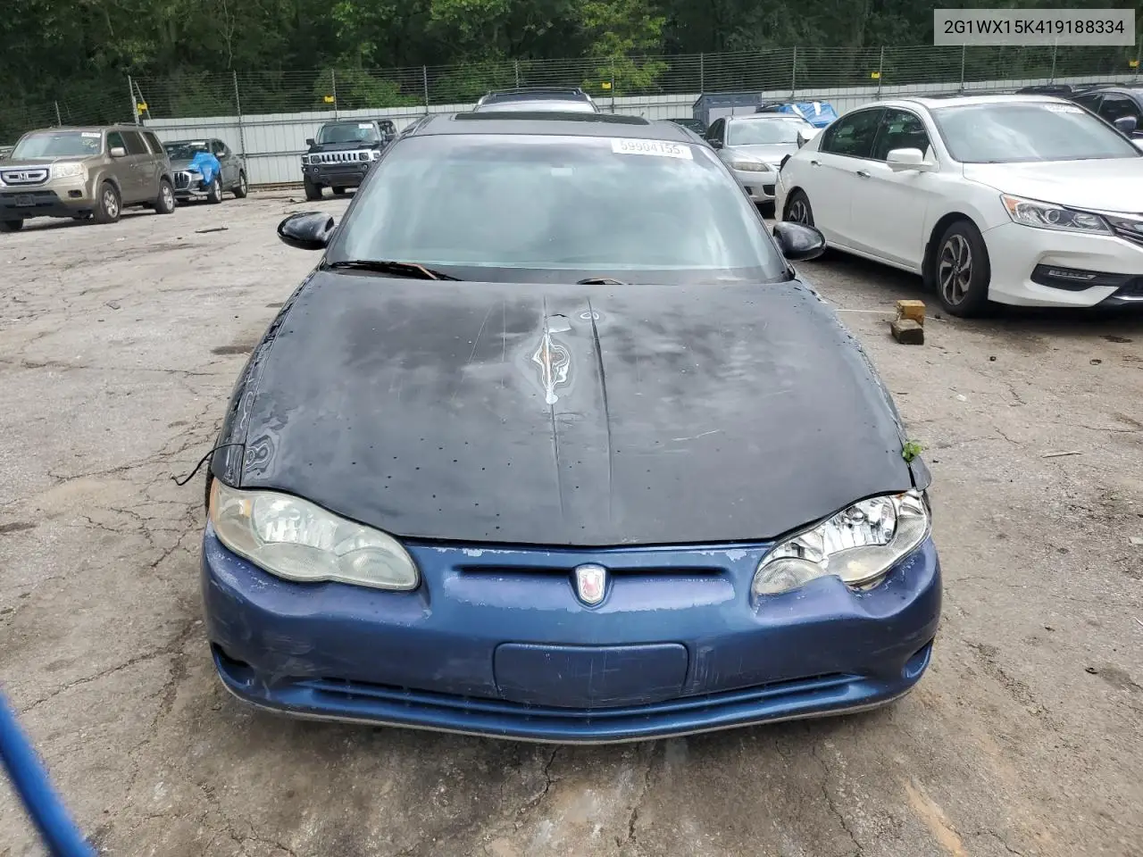 2001 Chevrolet Monte Carlo Ss VIN: 2G1WX15K419188334 Lot: 59904155