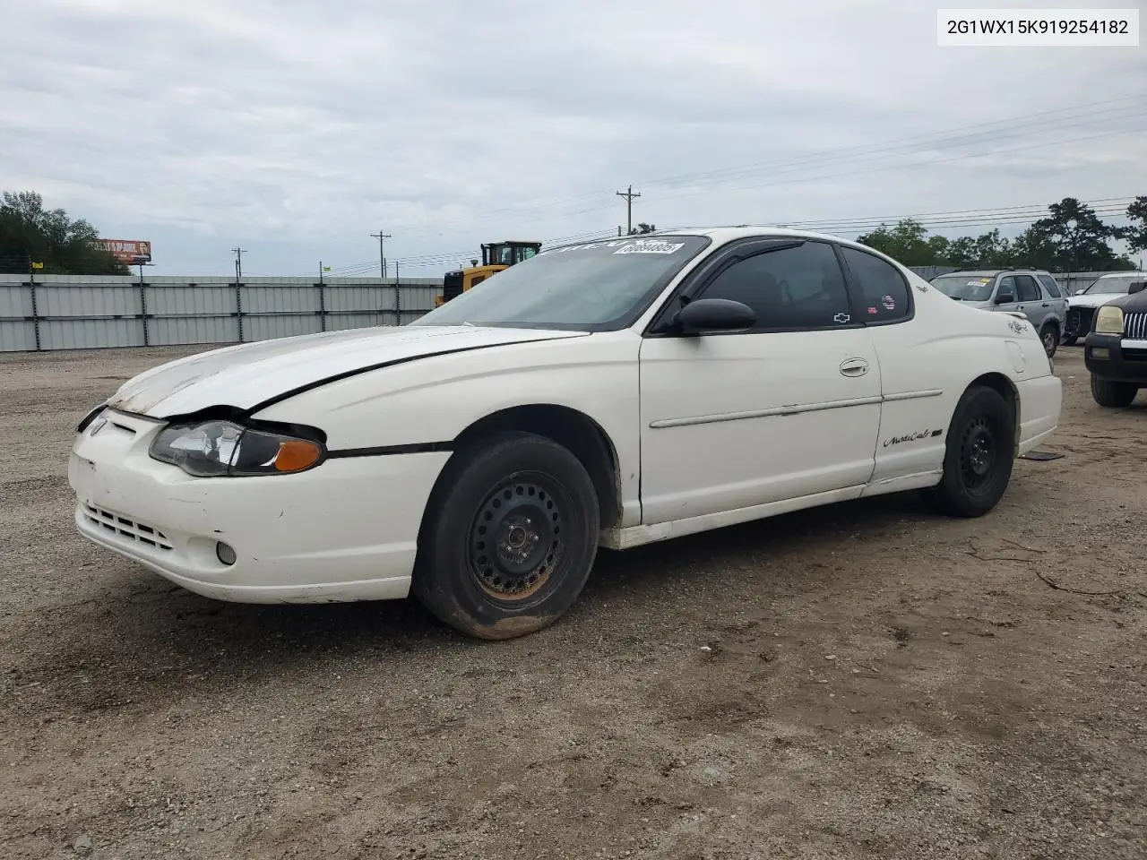 2001 Chevrolet Monte Carlo Ss VIN: 2G1WX15K919254182 Lot: 60894805