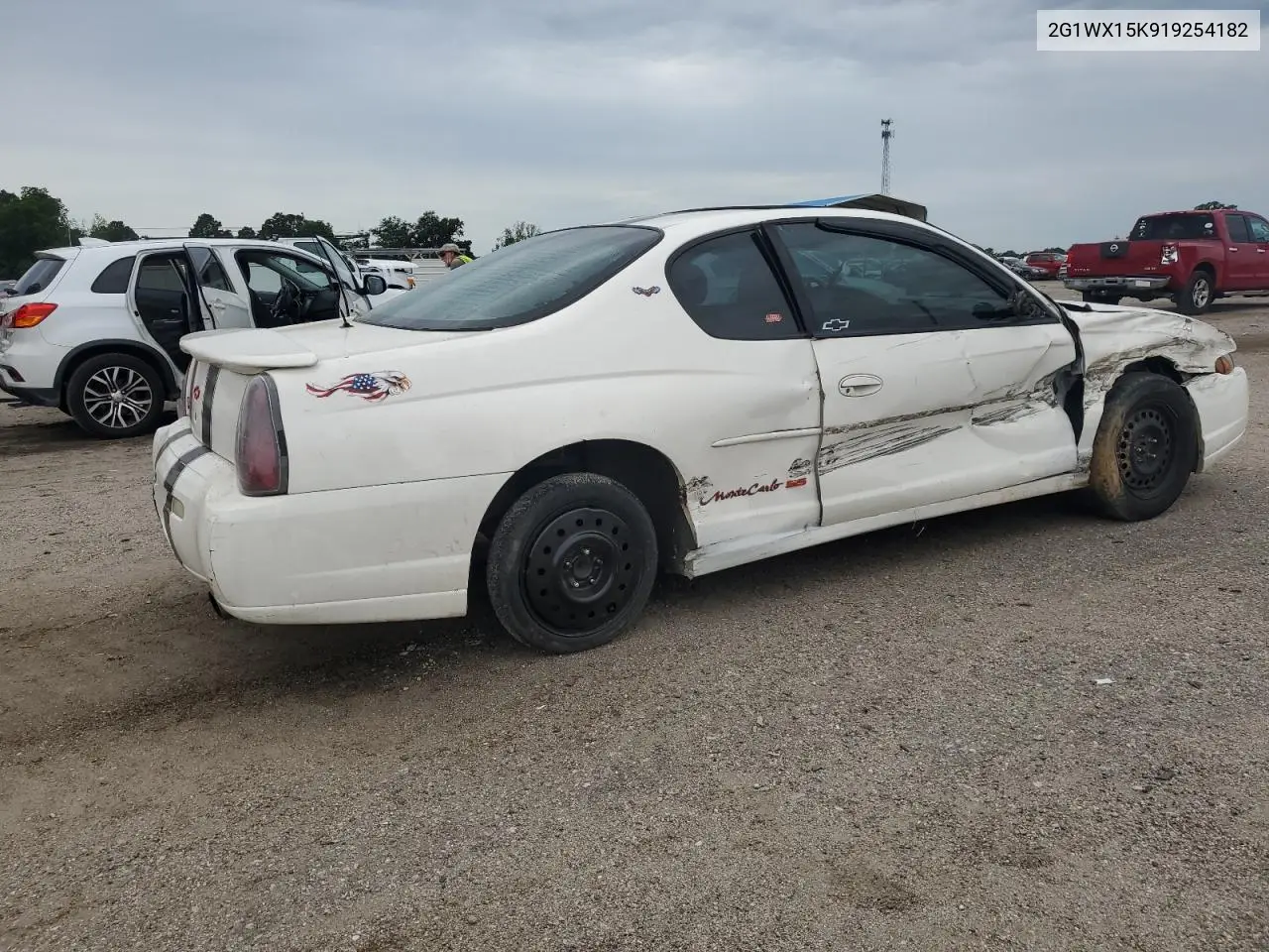 2001 Chevrolet Monte Carlo Ss VIN: 2G1WX15K919254182 Lot: 60894805