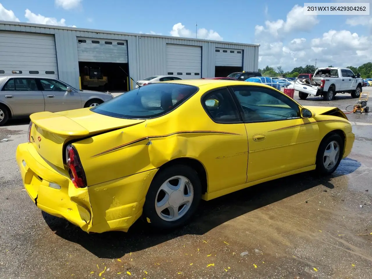 2002 Chevrolet Monte Carlo Ss VIN: 2G1WX15K429304262 Lot: 59609765