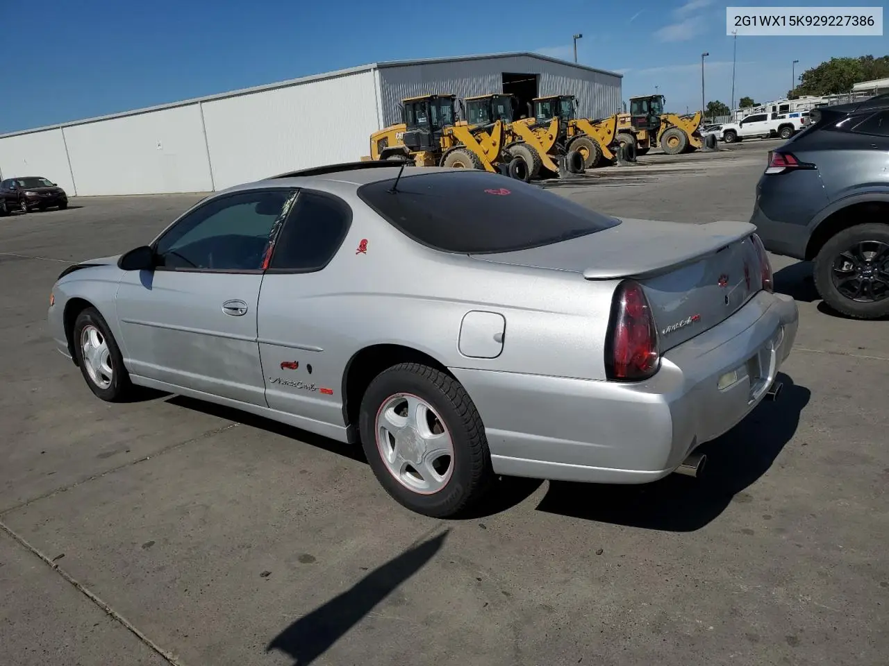 2002 Chevrolet Monte Carlo Ss VIN: 2G1WX15K929227386 Lot: 60919175