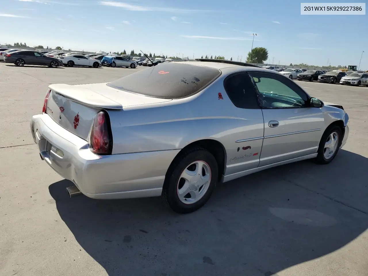 2002 Chevrolet Monte Carlo Ss VIN: 2G1WX15K929227386 Lot: 60919175