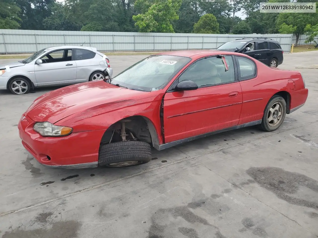 2003 Chevrolet Monte Carlo Ls VIN: 2G1WW12E339180942 Lot: 54922545